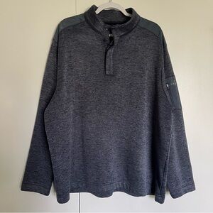 Greg Norman 1/4 Button Mockneck Sweater Charcoal Grey size XXL